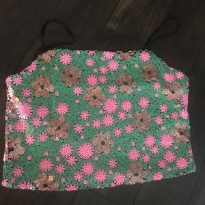 Topshop sequin spaghetti strap crop